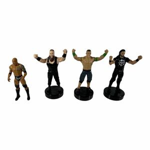 WWE Lot Of 4 Character Mini Figures The Rock John Cena
